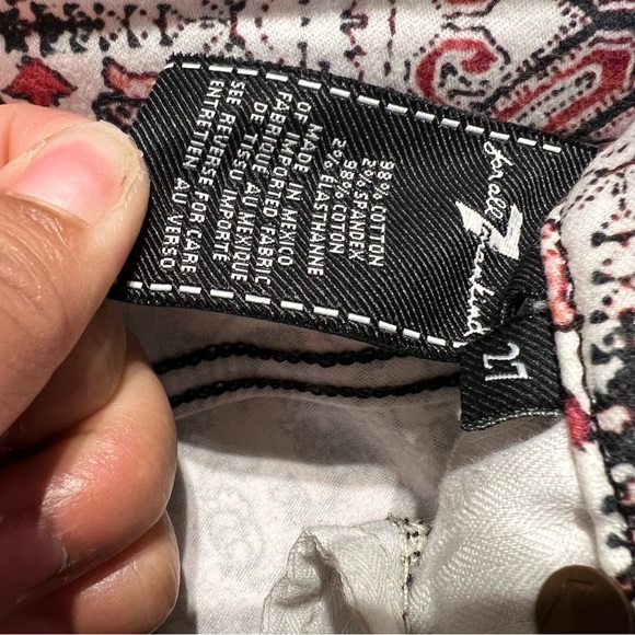 7 For All Mankind Ankle Skinny Olympia Mosaic Print Jeans Size 27 - Picture 14 of 15